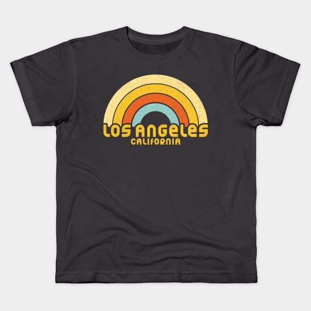 Retro Los Angeles California Kids T-Shirt by dk08